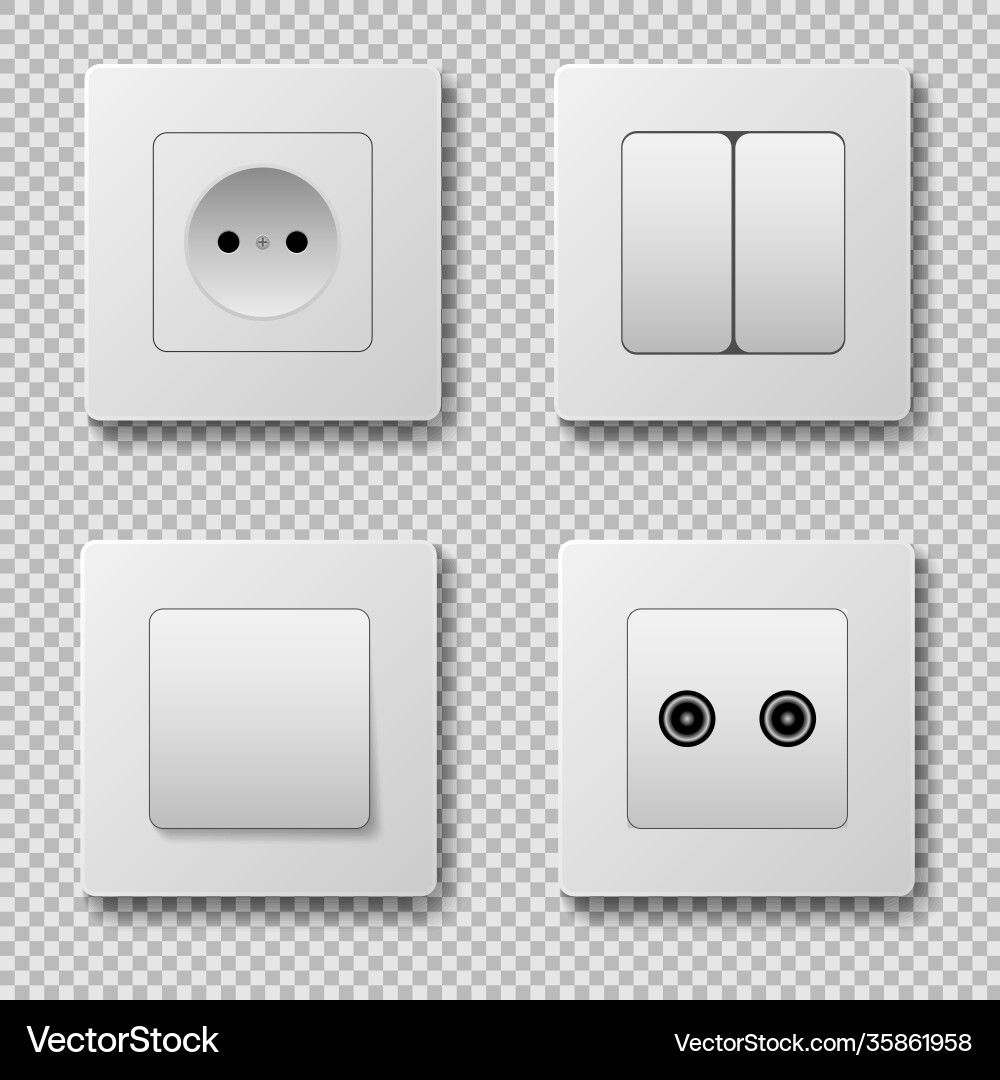 Sockets and switches on a transparent background Sockets and switches on a transparent background vector image
