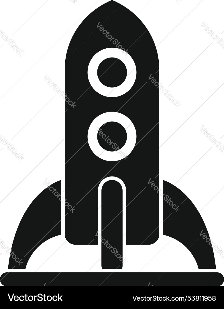Spaceship rocket standing on launchpad silhouette Vector Image