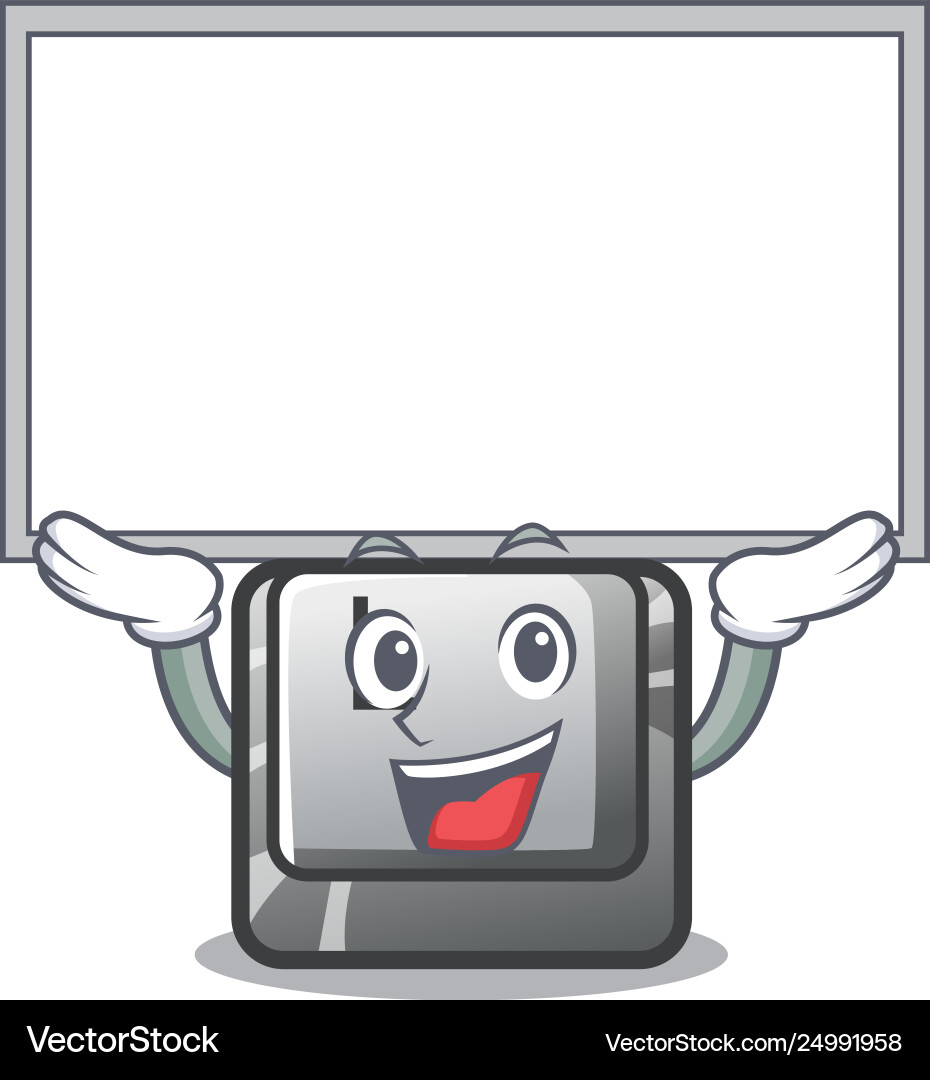 Up board button l attached to character keyboard vector image