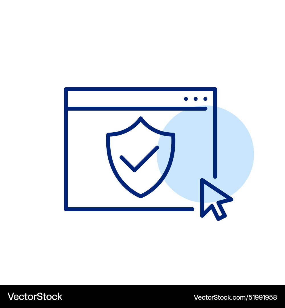 Web page shield and checkmark click safe Web page shield and checkmark click safe vector image