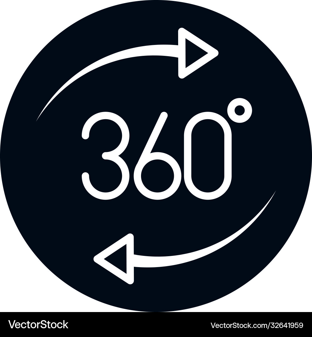 360 degree view virtual tour block and line style Vector Image