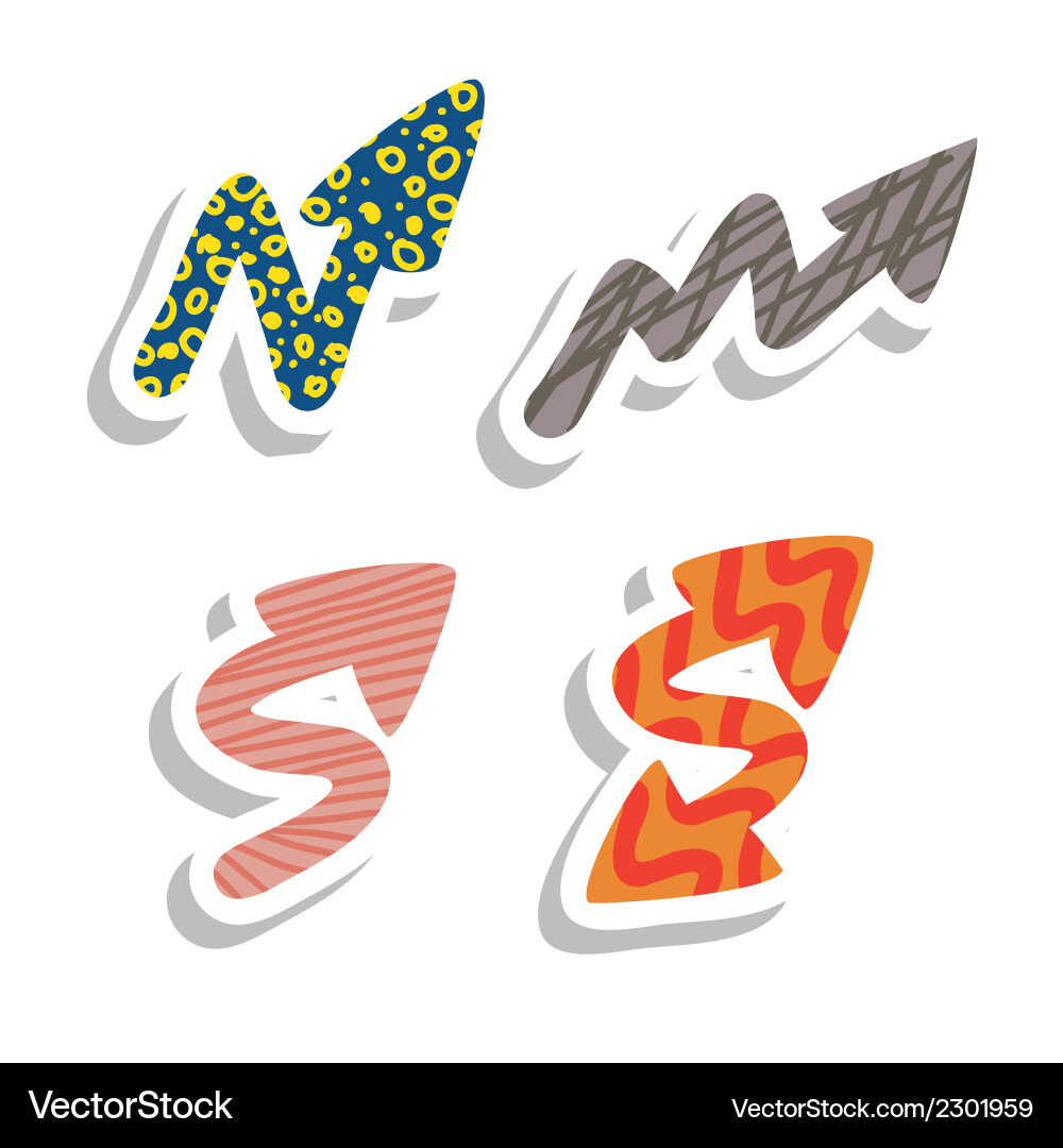 Arrow icons in different shapes and colors vector image