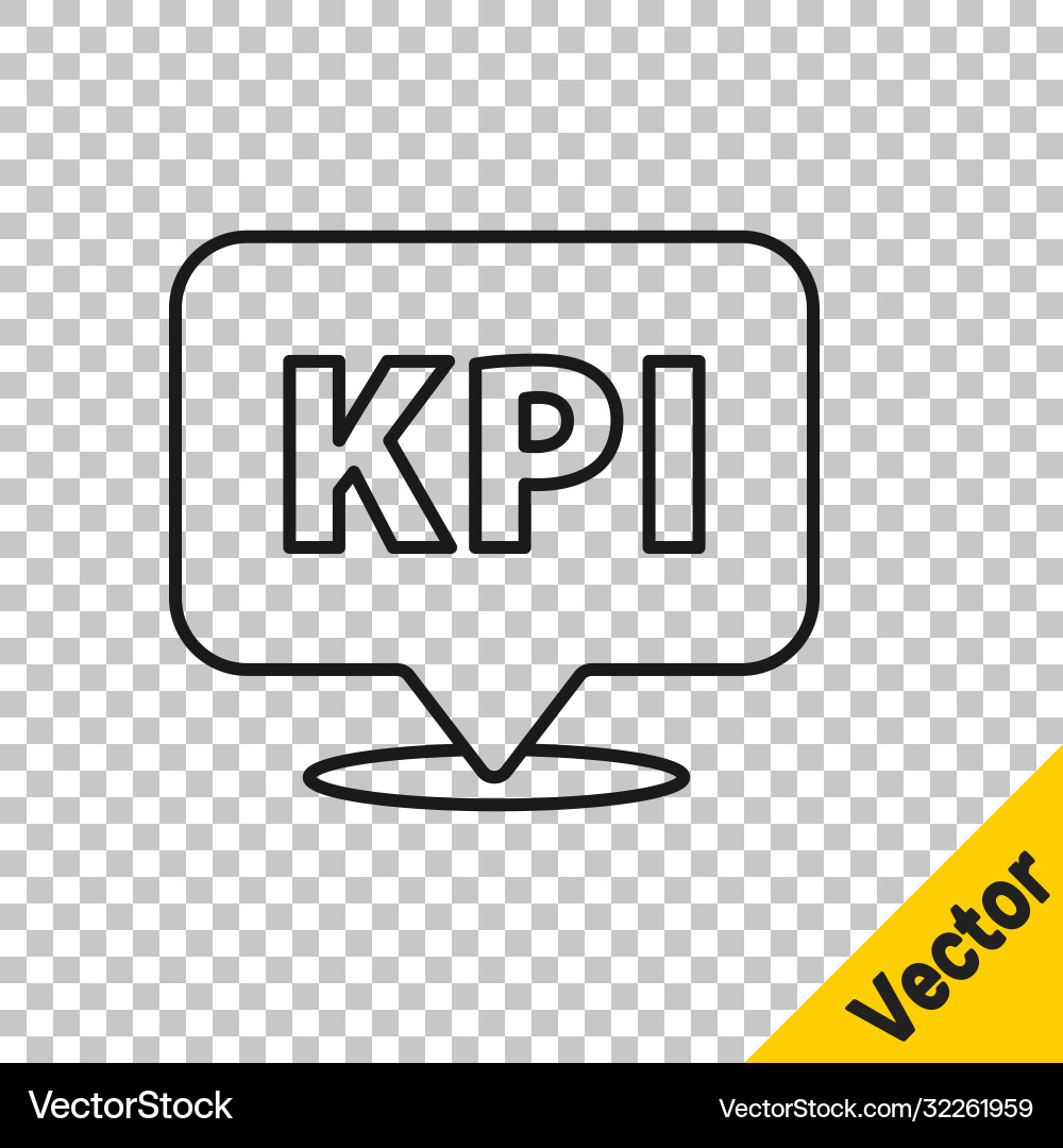 Black line kpi - key performance indicator icon Black line kpi - key performance indicator icon vector image
