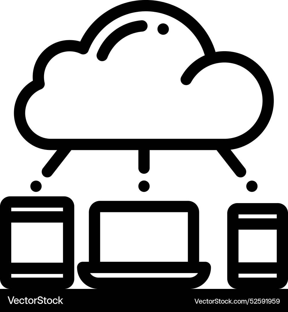 Cloud computing icon thin linear style design Cloud computing icon thin linear style design vector image