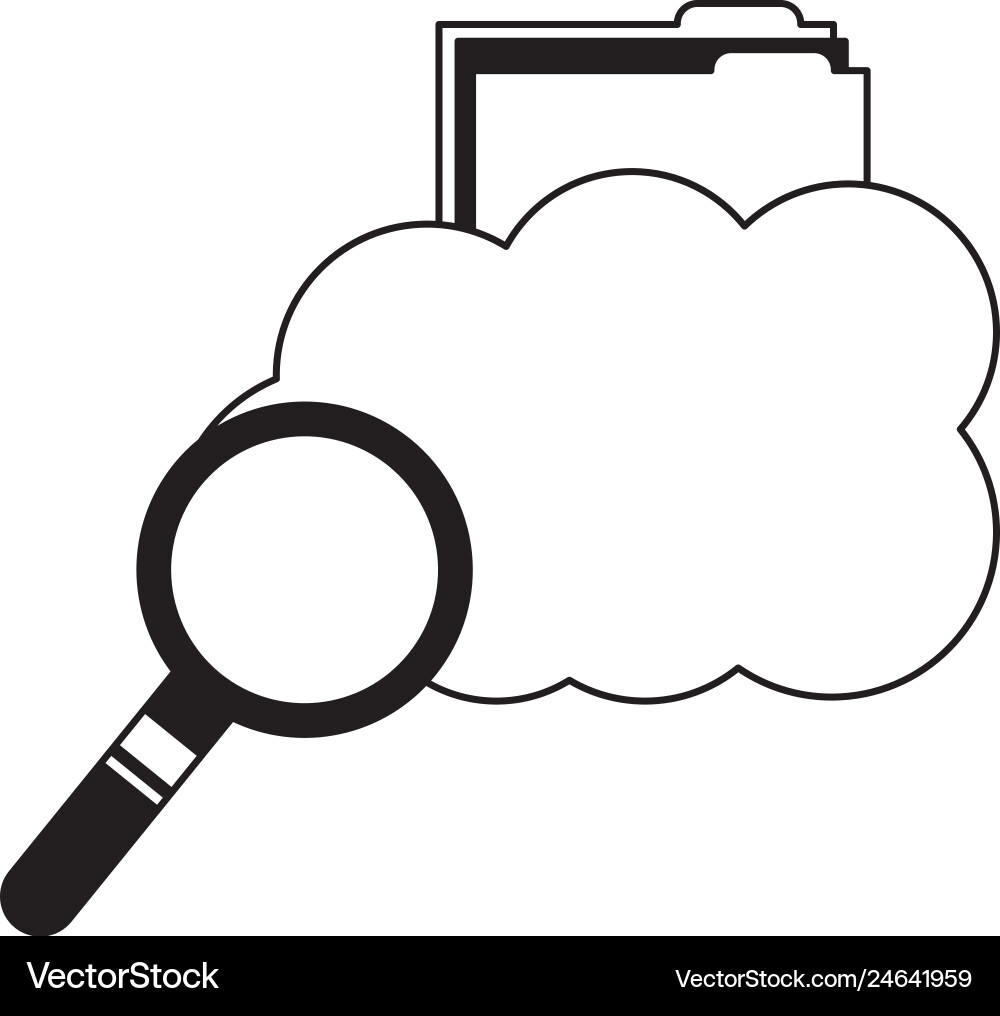 Cloud computing storage folder file searching Cloud computing storage folder file searching Vector Image