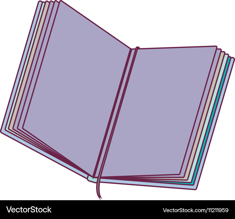 Colorful notebook open with tape separator vector image