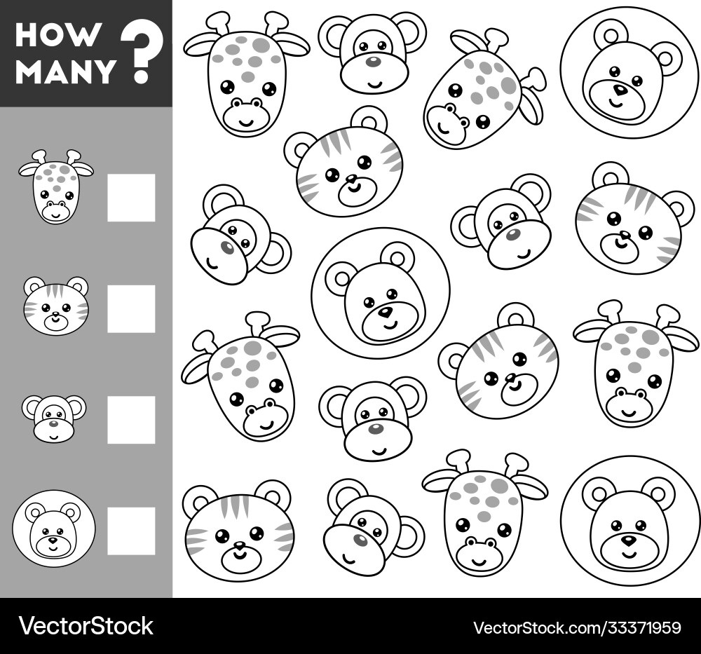 Counting game for preschool children count how Counting game for preschool children count how vector image