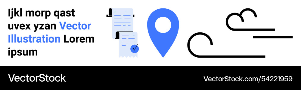 Document location pin and abstract cloud Document location pin and abstract cloud vector image