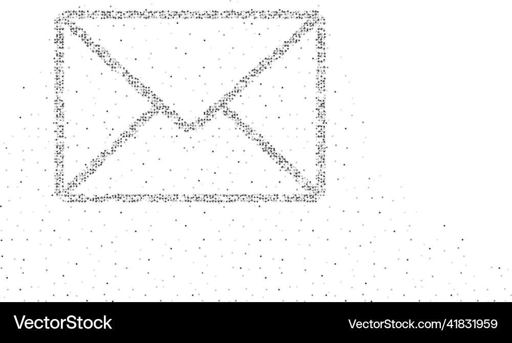 Email symbol shape particle geometric circle dot Email symbol shape particle geometric circle dot vector image