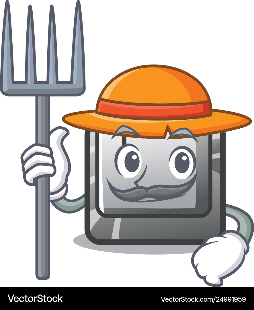 Farmer button l attached to character keyboard Farmer button l attached to character keyboard Vector Image