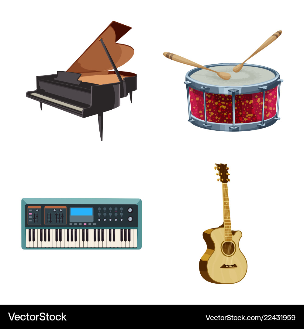 Isolated object of music and tune icon collection Isolated object of music and tune icon collection vector image