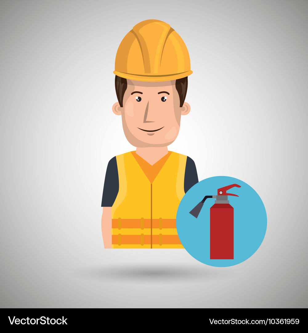 Man worker protection tools icon Vector Image