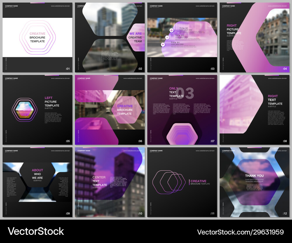 Minimal brochure templates with hexagonal design Minimal brochure templates with hexagonal design vector image