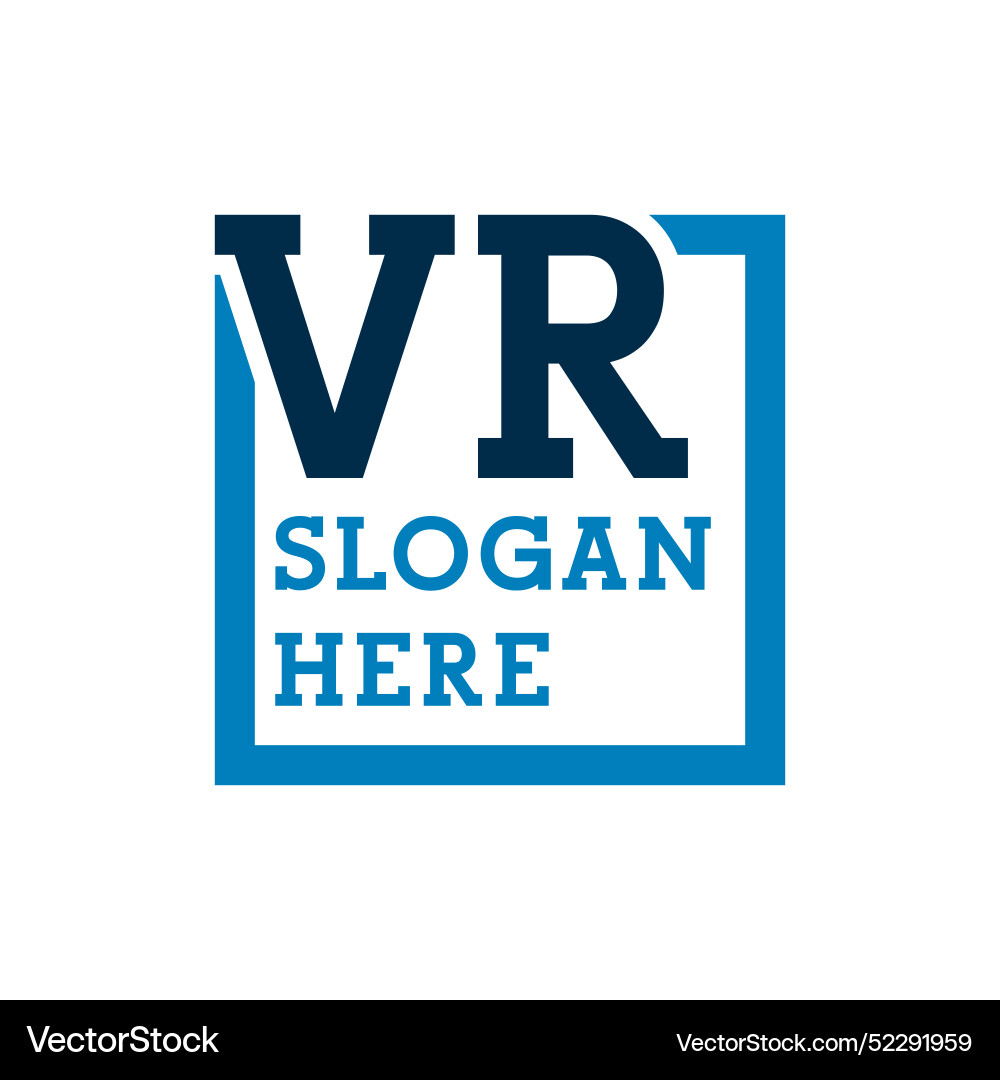 Minimal initials logo letters v and r vr initial Vector Image