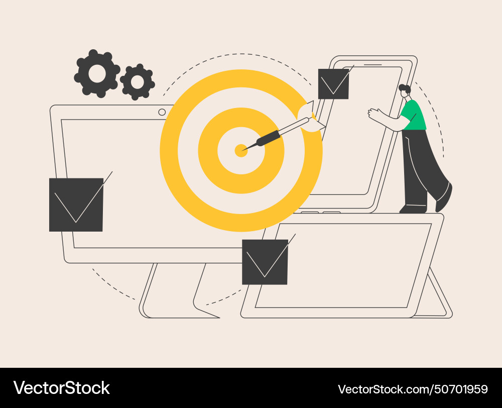Multi-device targeting abstract concept Multi-device targeting abstract concept vector image