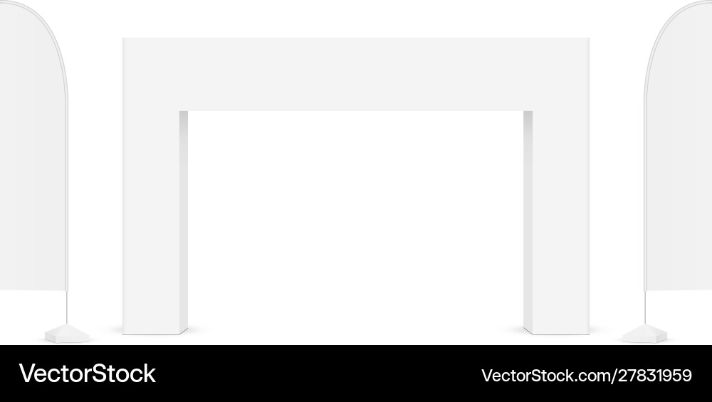 Outdoor event rectangular arch with flags Outdoor event rectangular arch with flags vector image