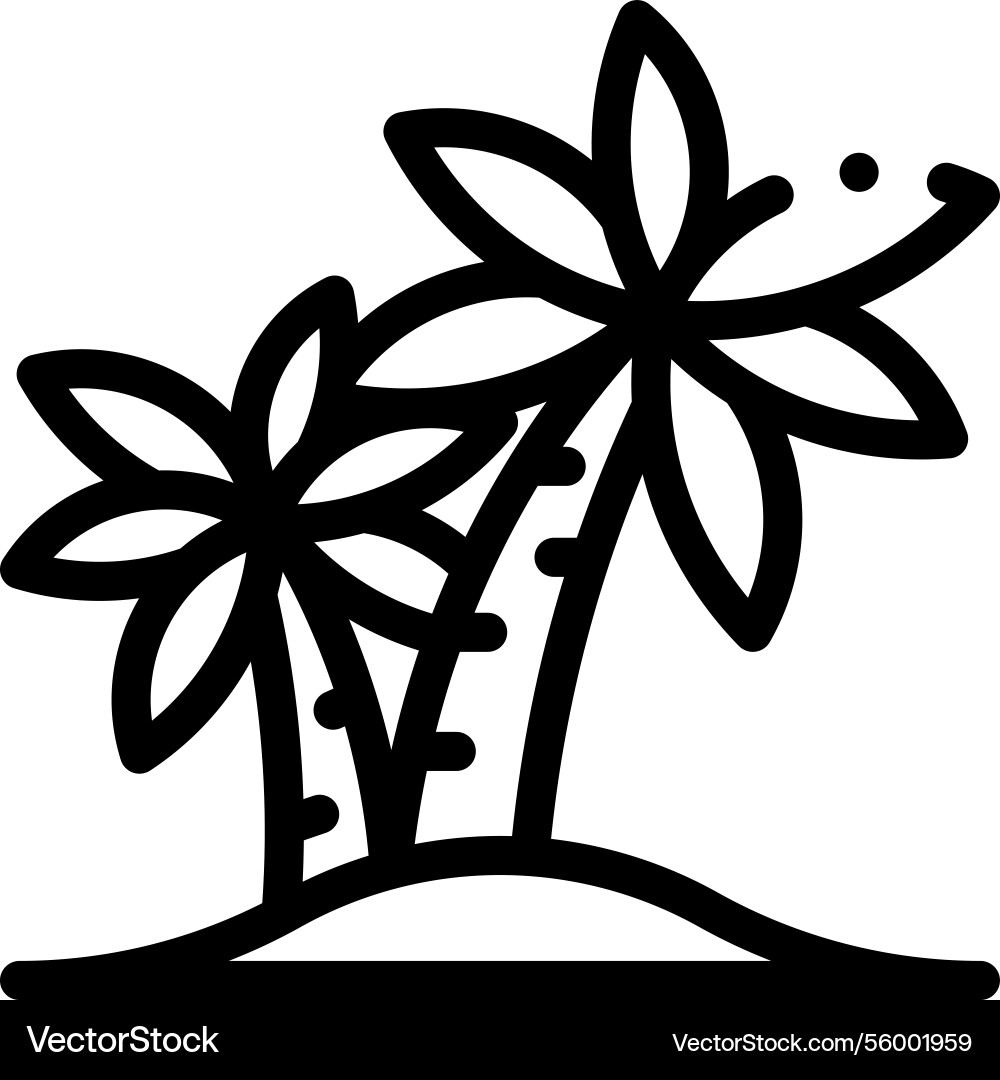 Palm tree icon thin linear style design isolated Palm tree icon thin linear style design isolated vector image