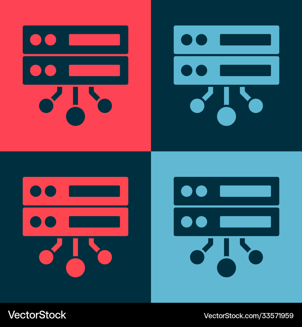 Pop art server data web hosting icon isolated Pop art server data web hosting icon isolated Vector Image