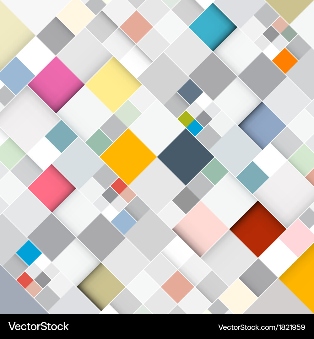 Retro Square Pattern Background Vector Image
