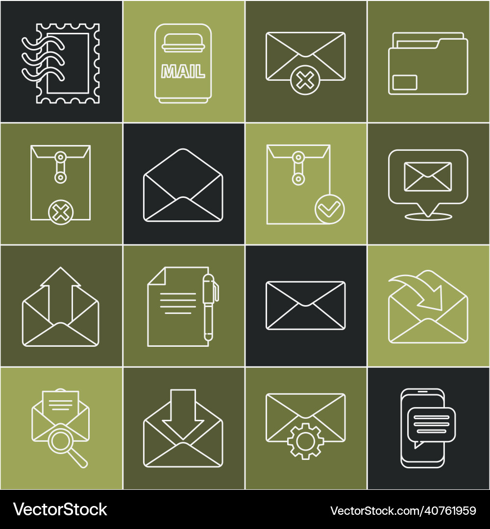 Set line chat messages notification on phone Set line chat messages notification on phone Vector Image