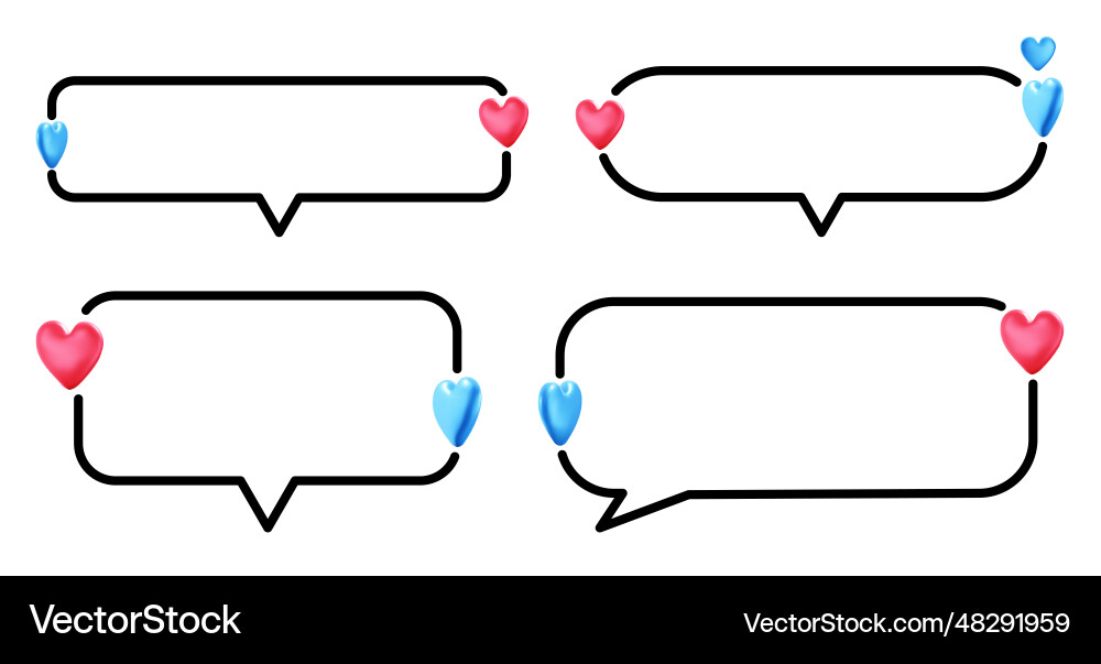 Set of rectangle speech bubbles different Vector Image
