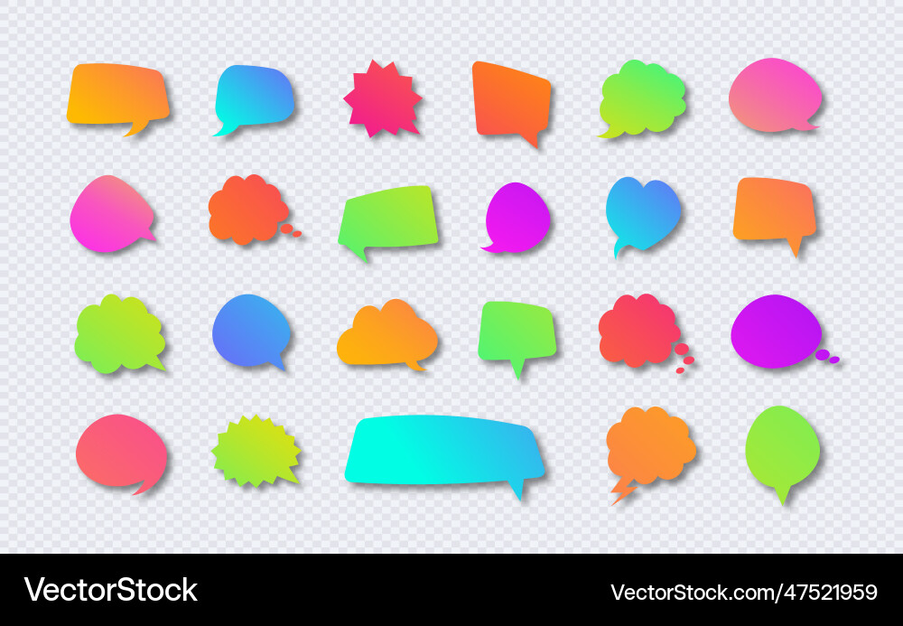 Set of speech bubble modern gradient color Set of speech bubble modern gradient color vector image