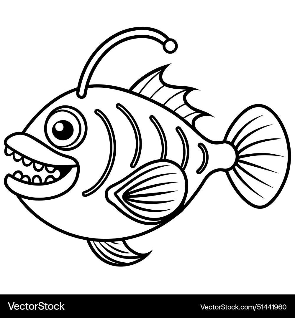 Anglerfish fish swims icon Royalty Free Vector Image