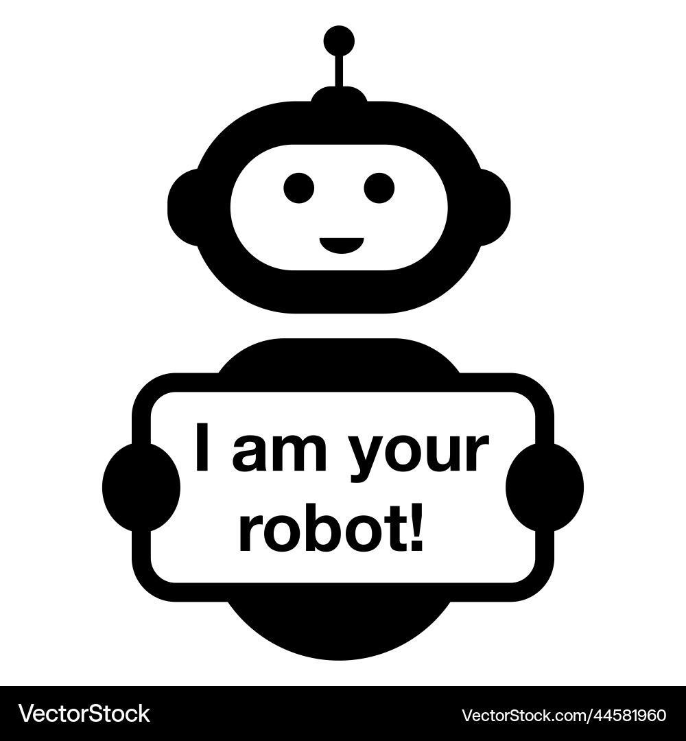 Artificial intelligence icon i am your robot Artificial intelligence icon i am your robot vector image