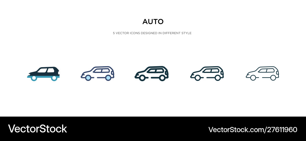 Auto icon in different style two colored Vector Image