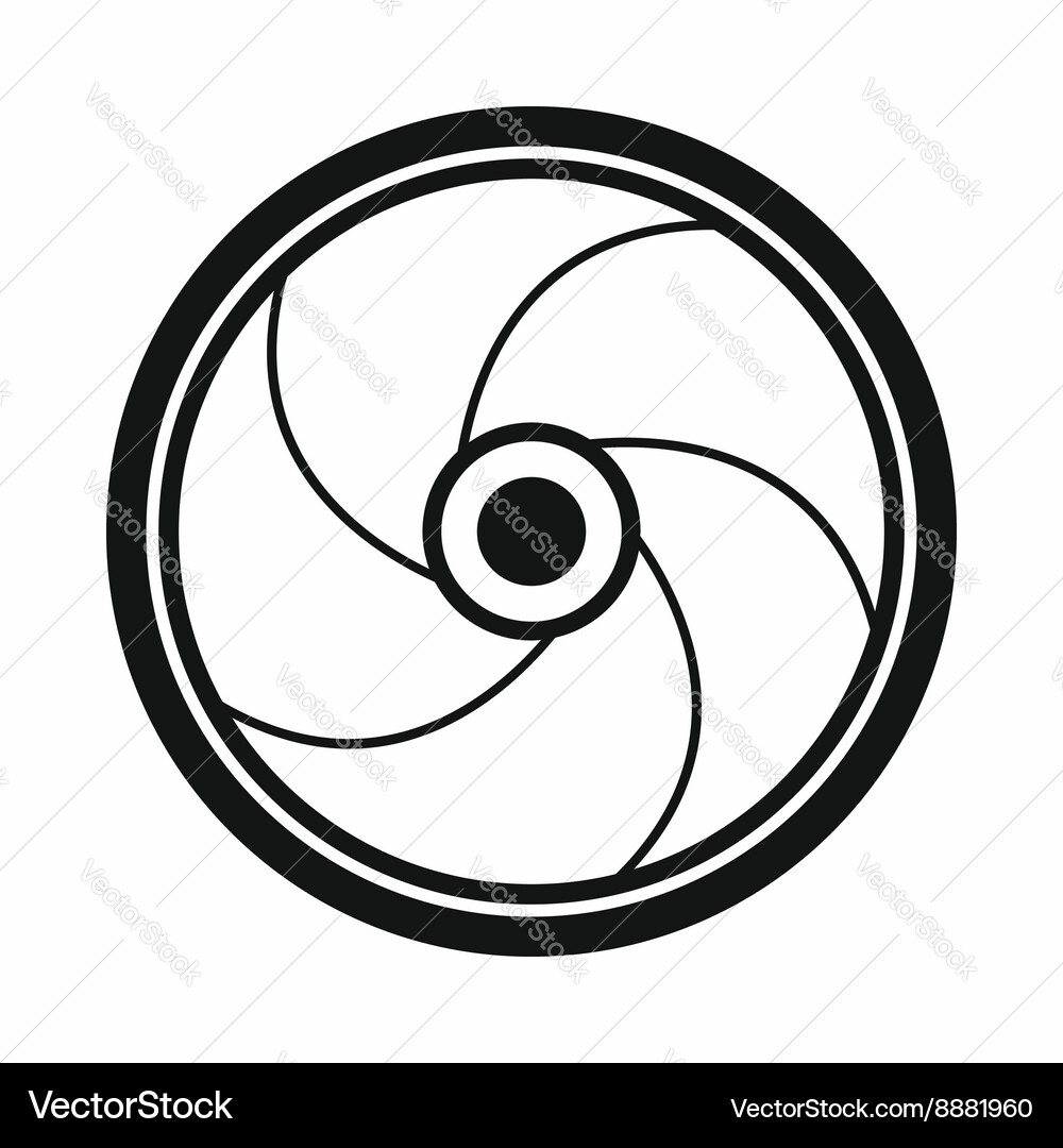 Camera shutter aperture icon simple style vector image