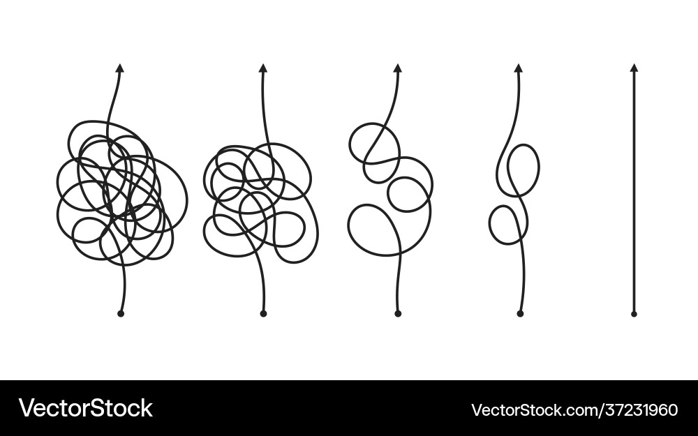 Chaos simplifying problem solving and business Chaos simplifying problem solving and business vector image