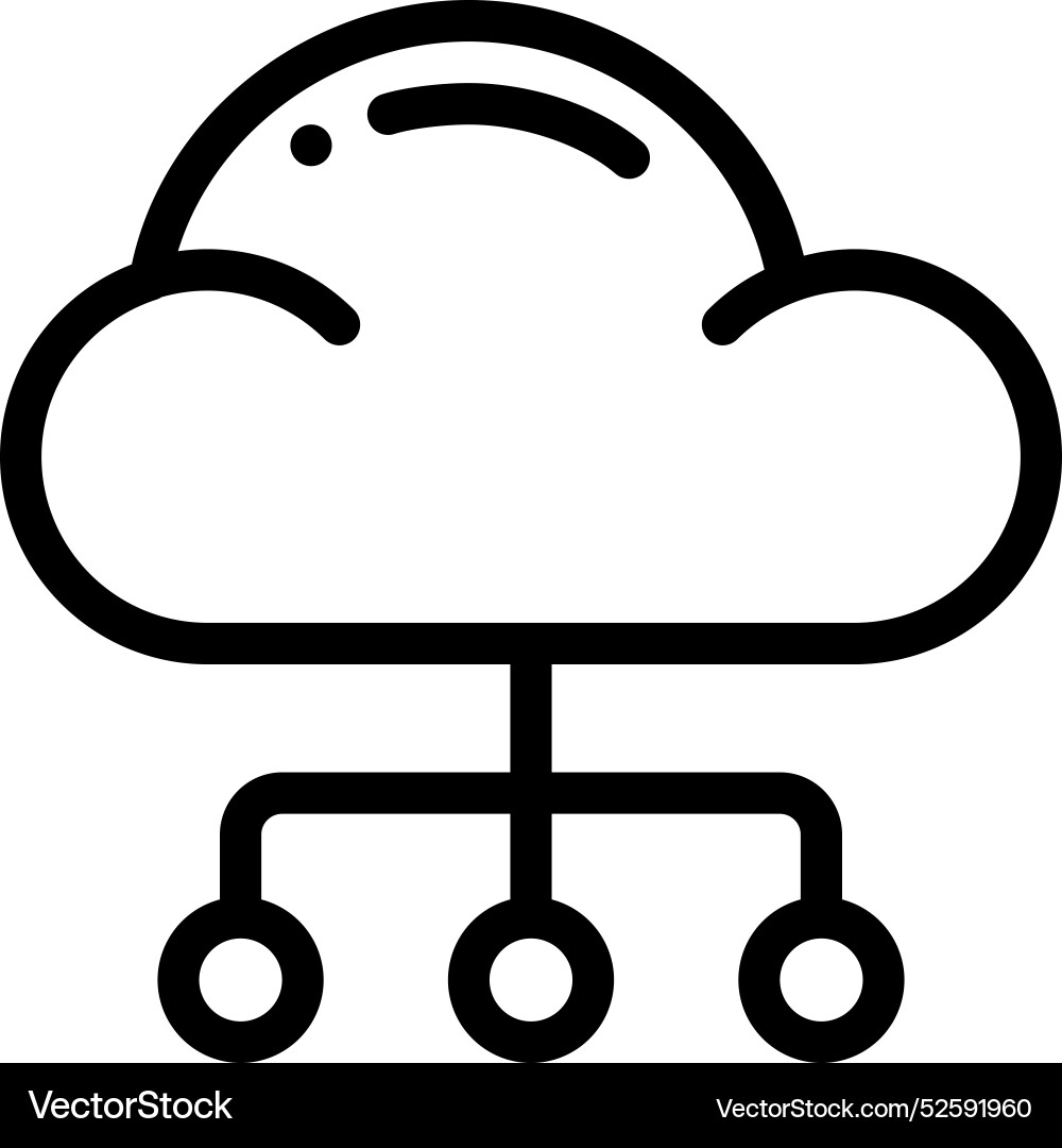 Cloud computing icon thin linear style design Cloud computing icon thin linear style design vector image