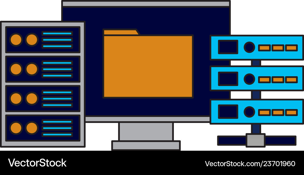 Computer folder database server Vector Image