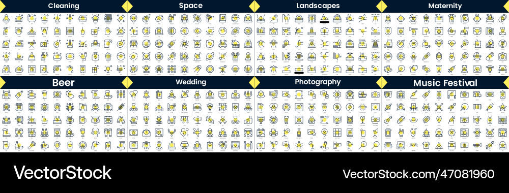 Linear style icons pack in this bundle include Linear style icons pack in this bundle include vector image
