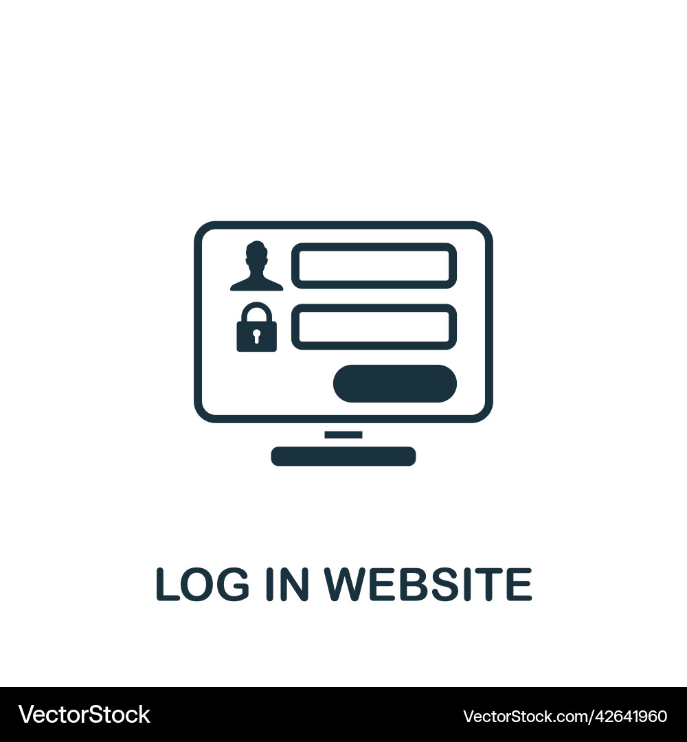 Lon in website icon monochrome simple web design Lon in website icon monochrome simple web design vector image