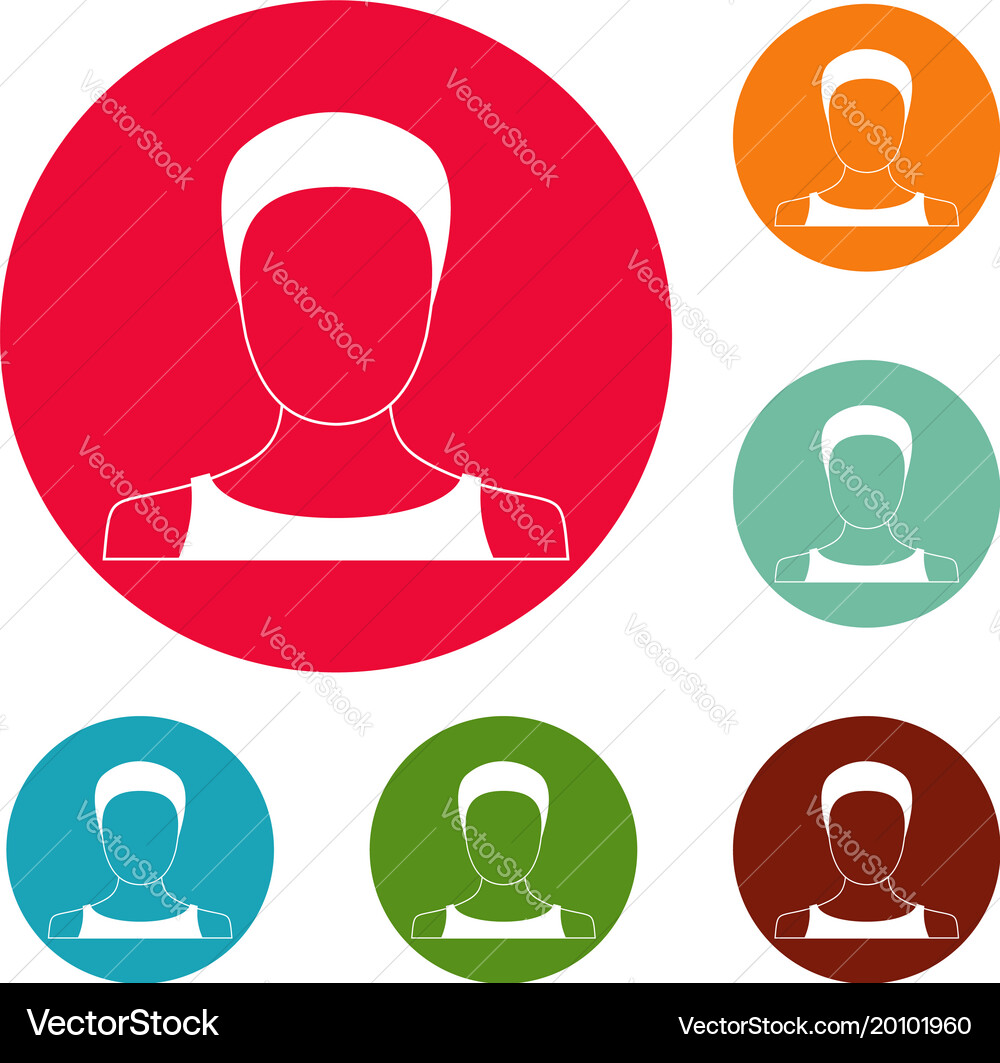 Man user icons circle set vector image