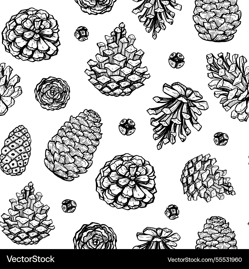 Pine forest seamless pattern Pine forest seamless pattern vector image