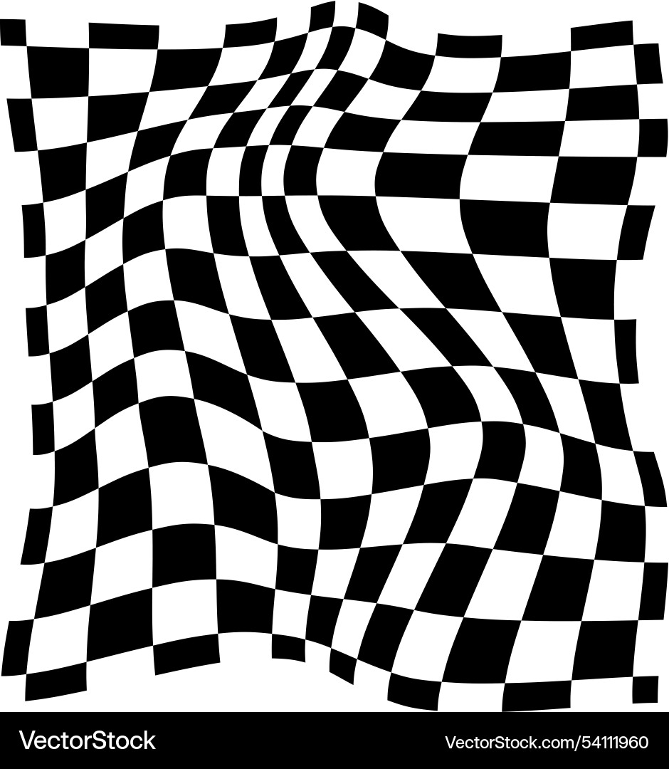 Psychedelic checkerboard pattern Psychedelic checkerboard pattern vector image