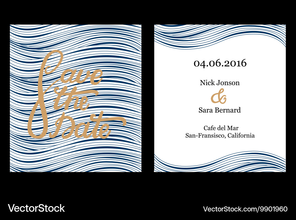 Save the date invitation card design Vector Image