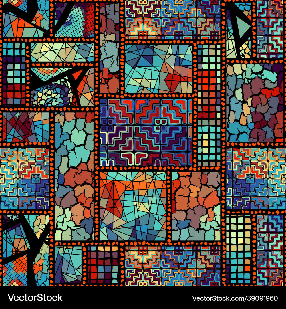 Seamless mosaic art pattern background Seamless mosaic art pattern background vector image