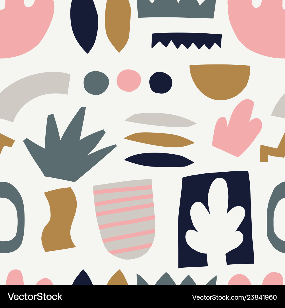Seamless pattern with cut out elements Vector Image
