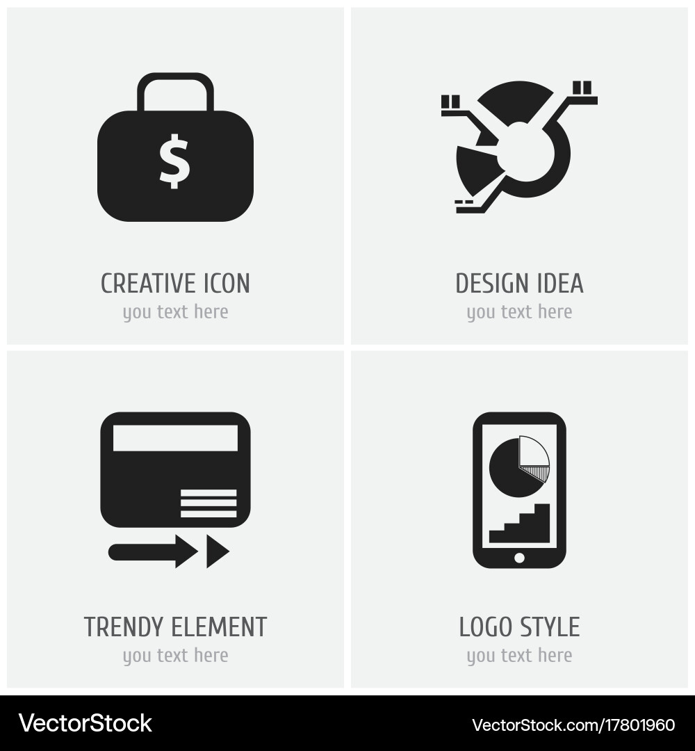 Set of 4 editable analytics icons includes vector image