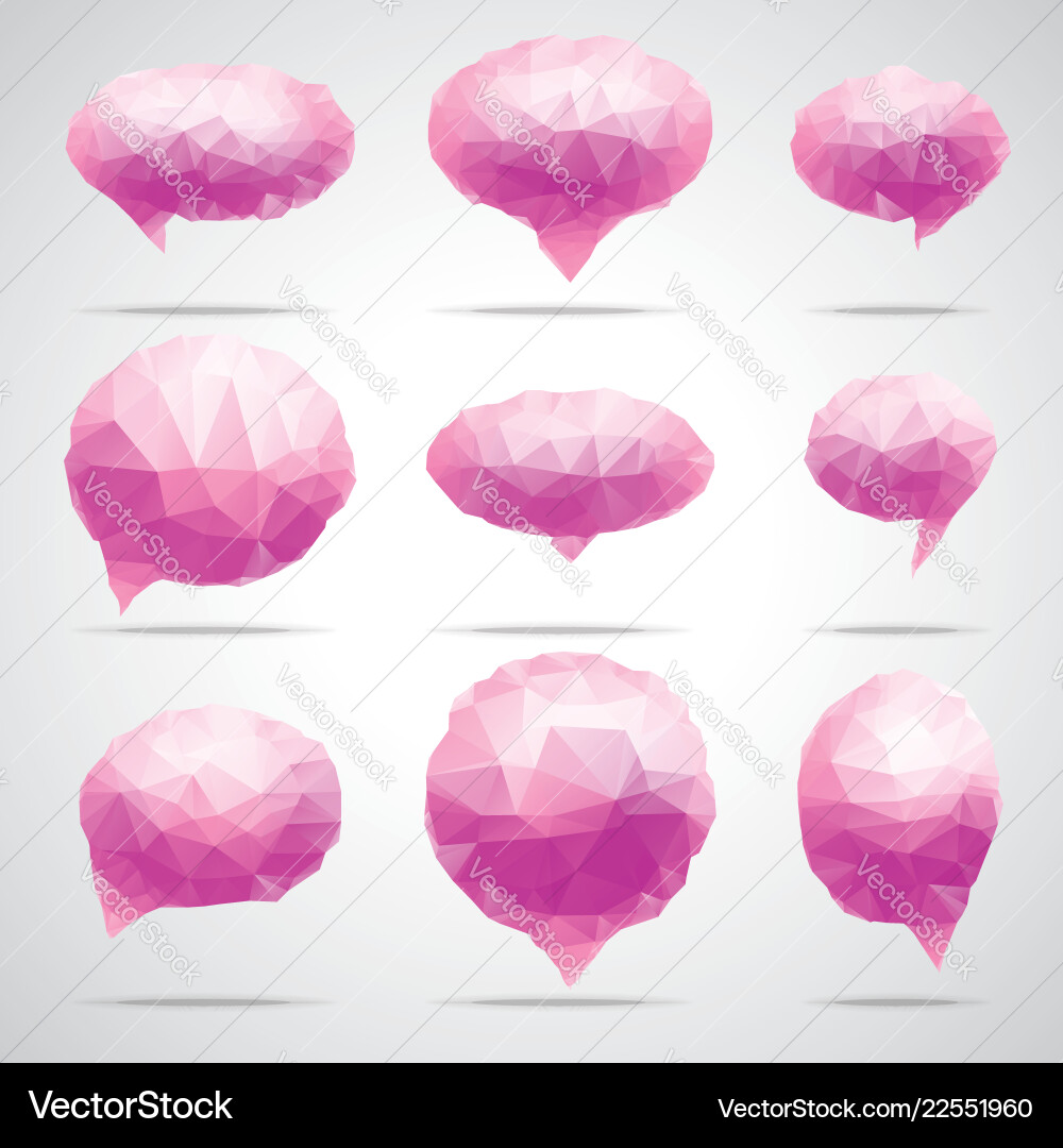 Triangle speech clouds - triangular Vector Image