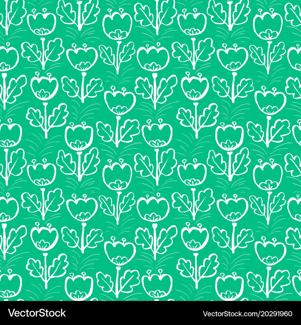 Tulip flowers seamless pattern floral artistic Vector Image