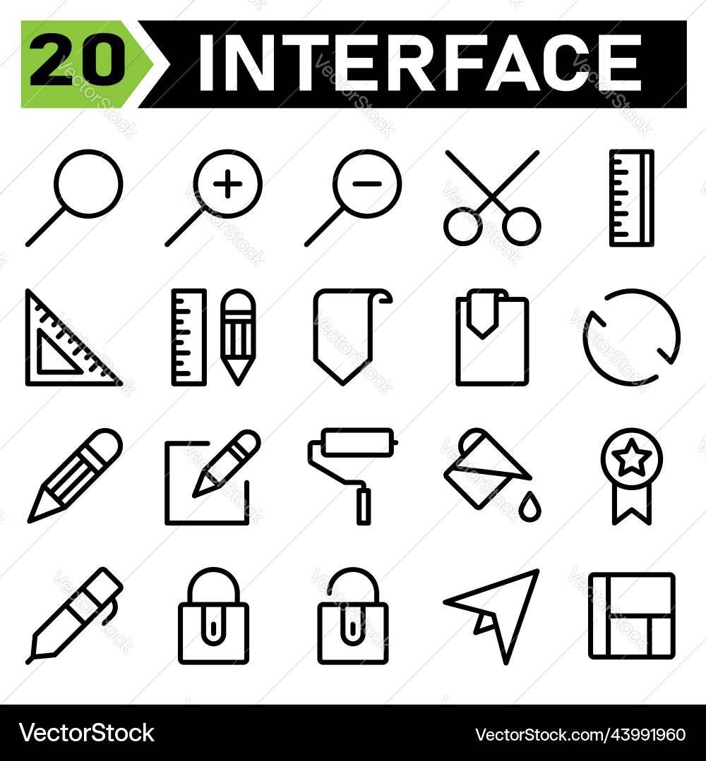 Web interface icon set include search app Web interface icon set include search app vector image