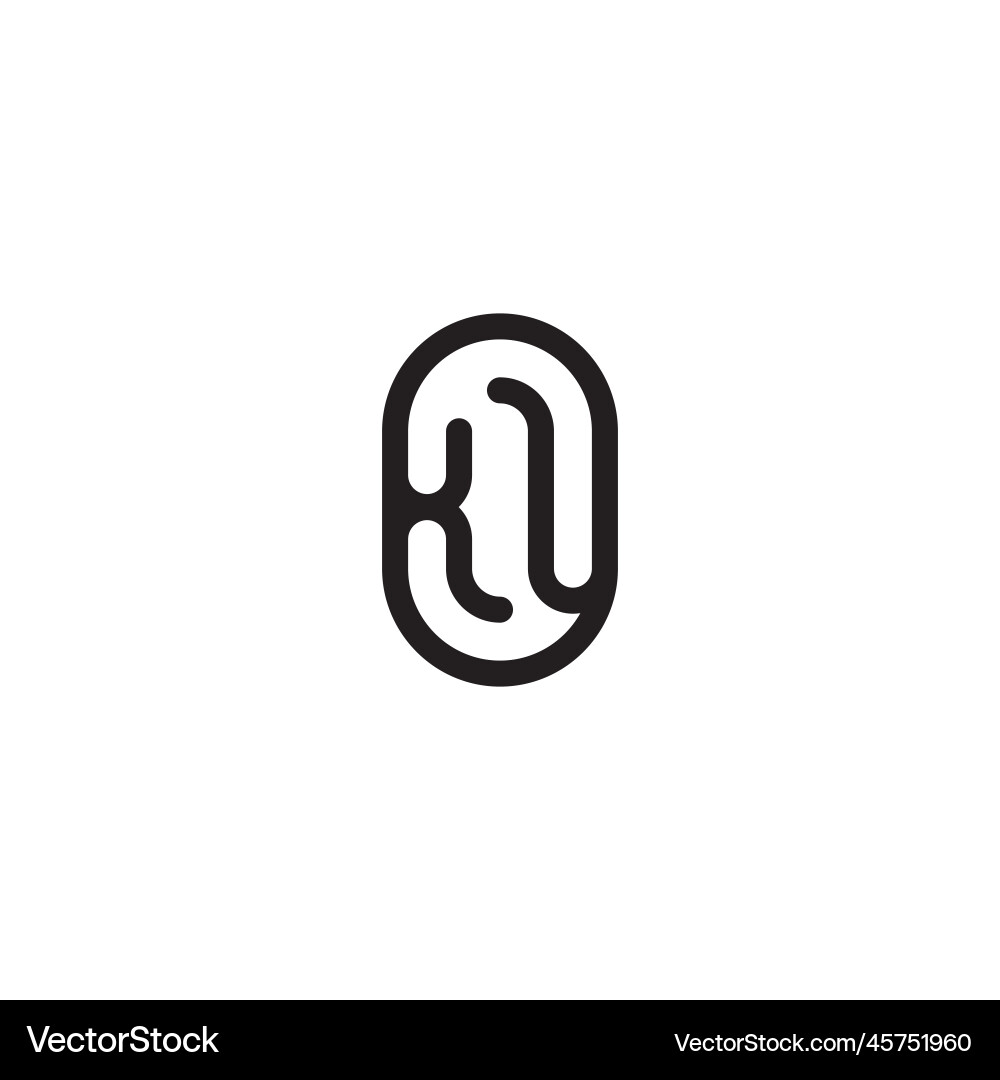 Xu line simple round initial concept with high Xu line simple round initial concept with high Vector Image