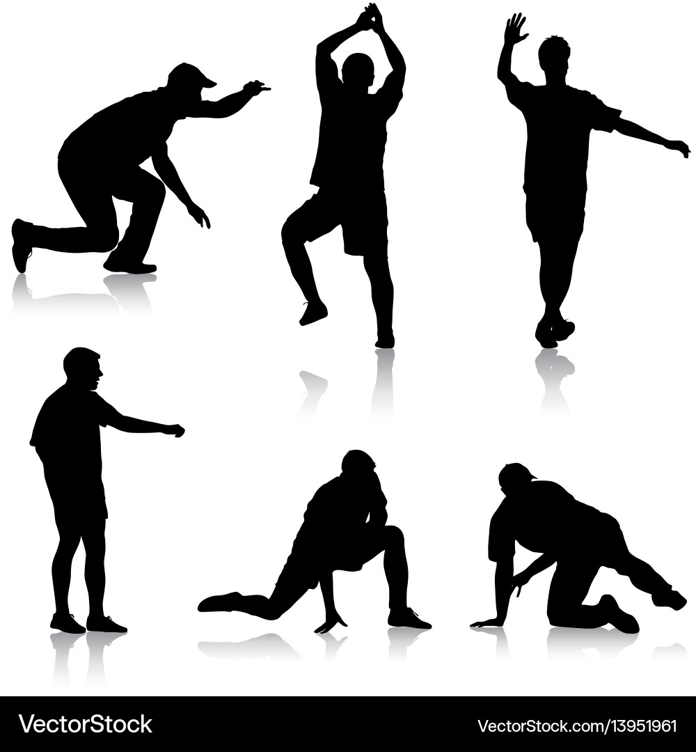Black Silhouettes of Men Vector Image