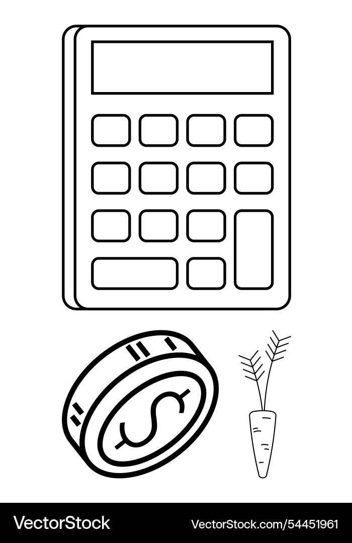 Calculating savings with a coin and carrot Calculating savings with a coin and carrot vector image