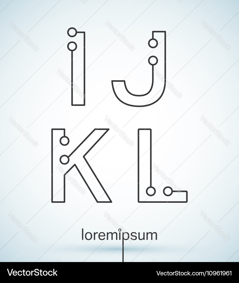Connection dots font vector image