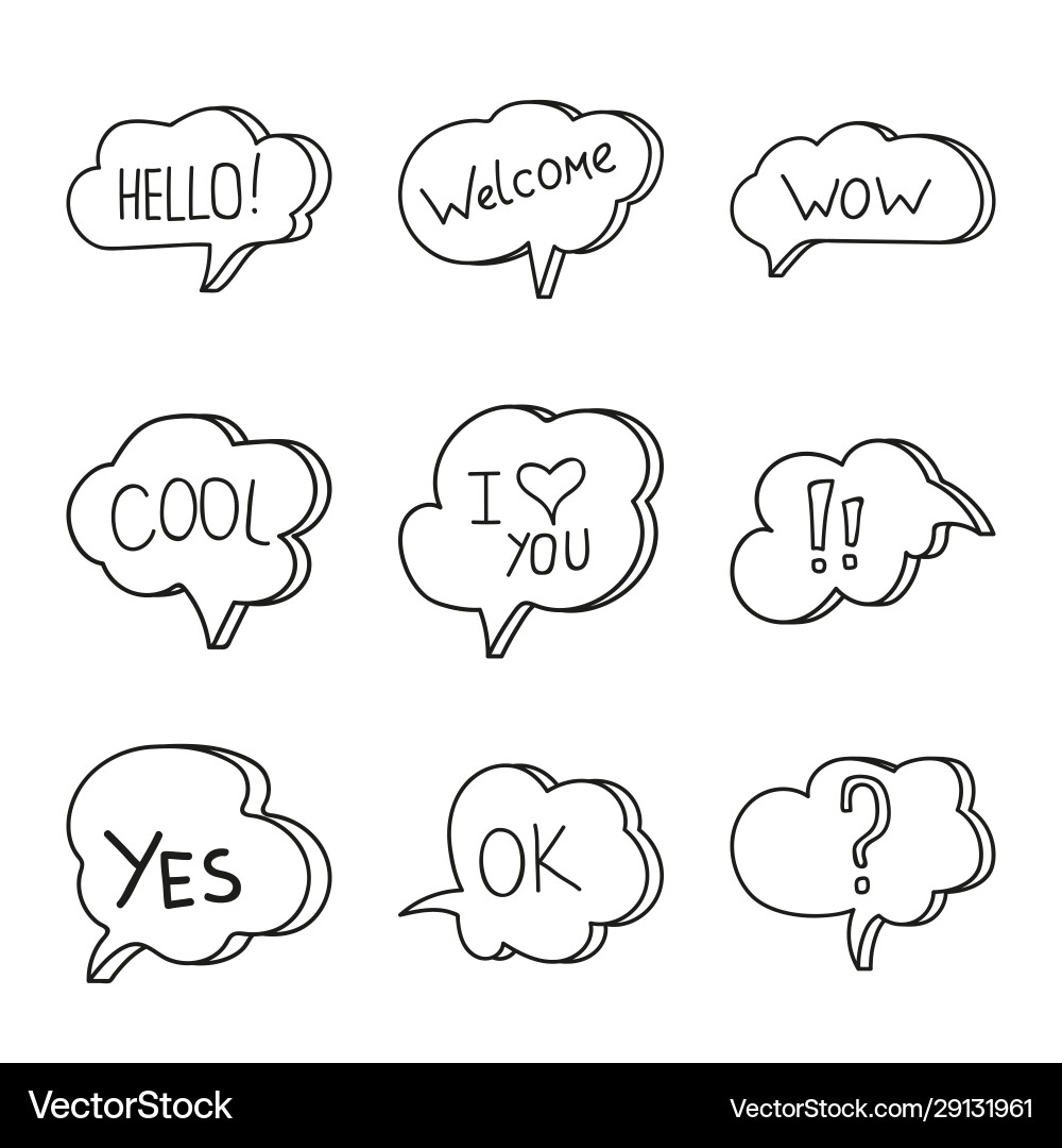 Doodle style speaking bubbles Doodle style speaking bubbles vector image